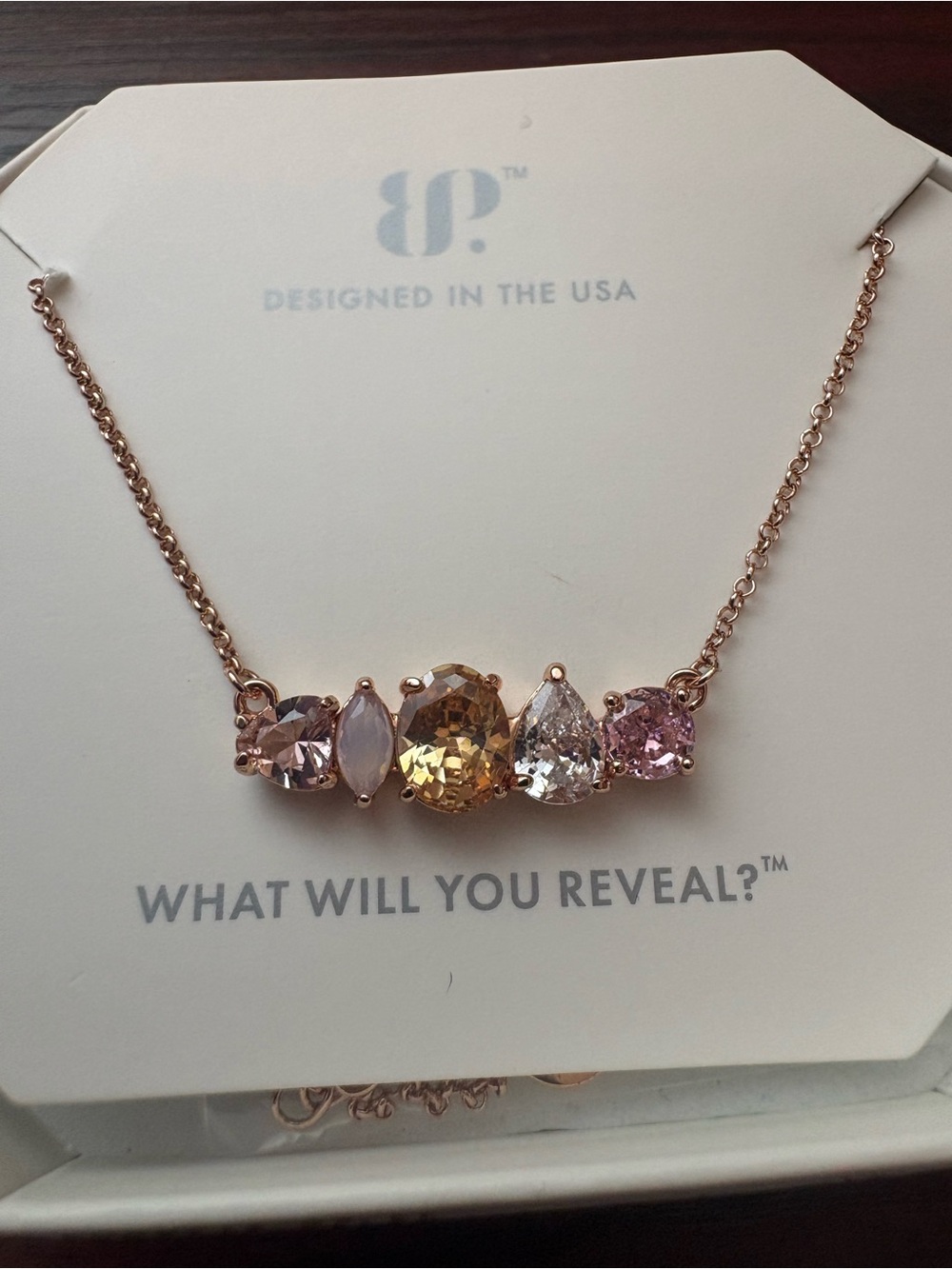 Rose Gold-tone Cluster Necklace From Bomb Party